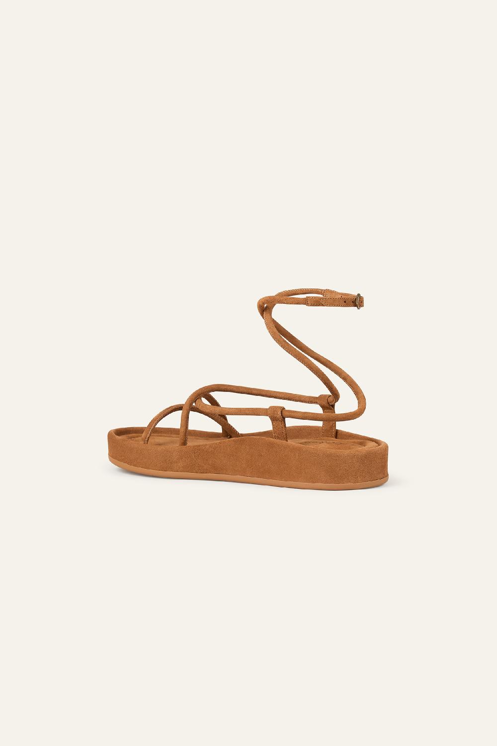 Ba&sh Sandales Plates Cesaria Marron