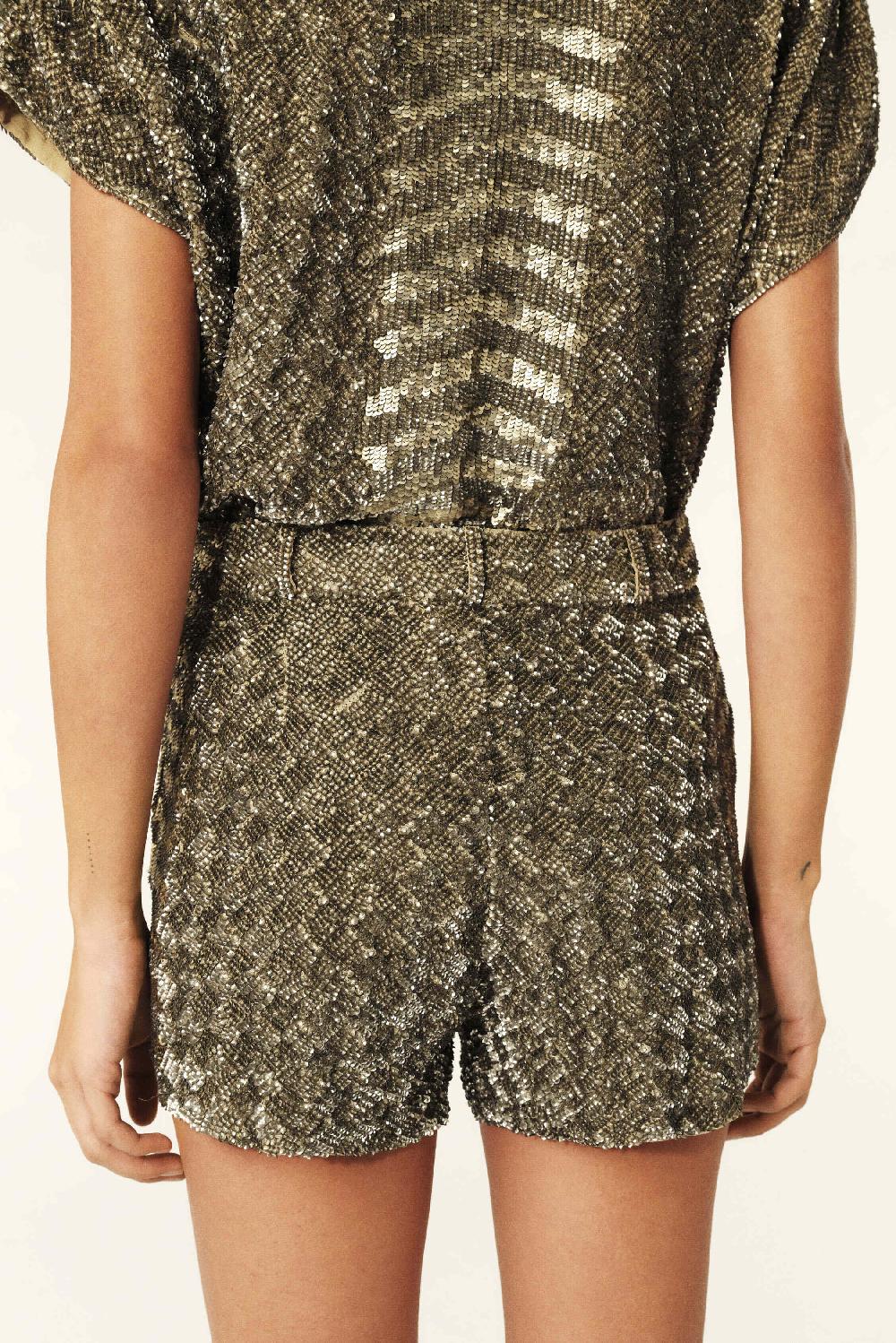 Ba&sh Short Court Brodé Ioul Gris