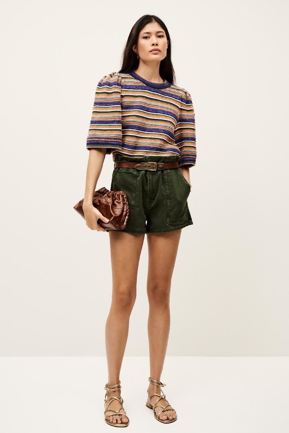 Ba&sh Short Court Droit Fabo Kaki