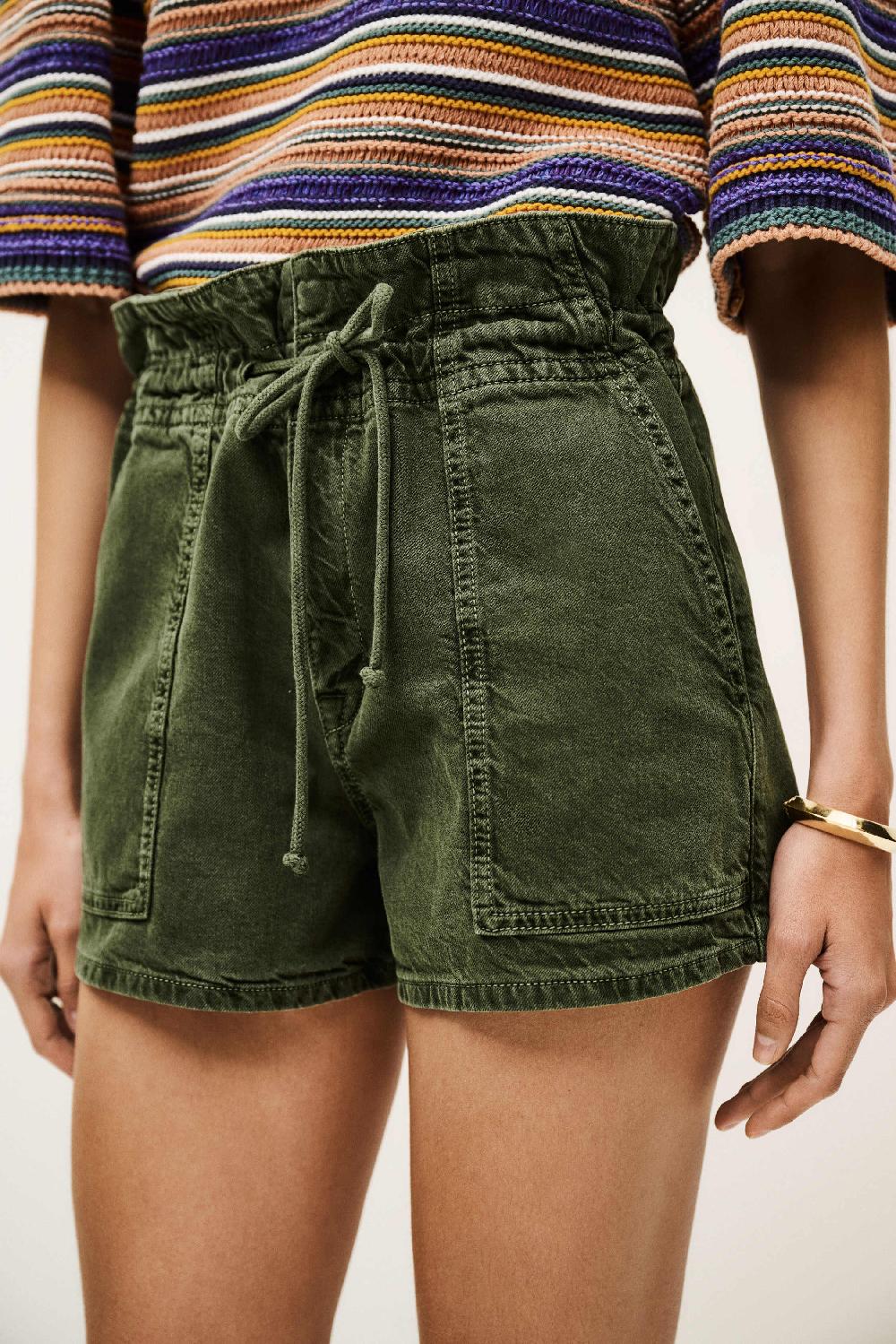 Ba&sh Short Court Droit Fabo Kaki