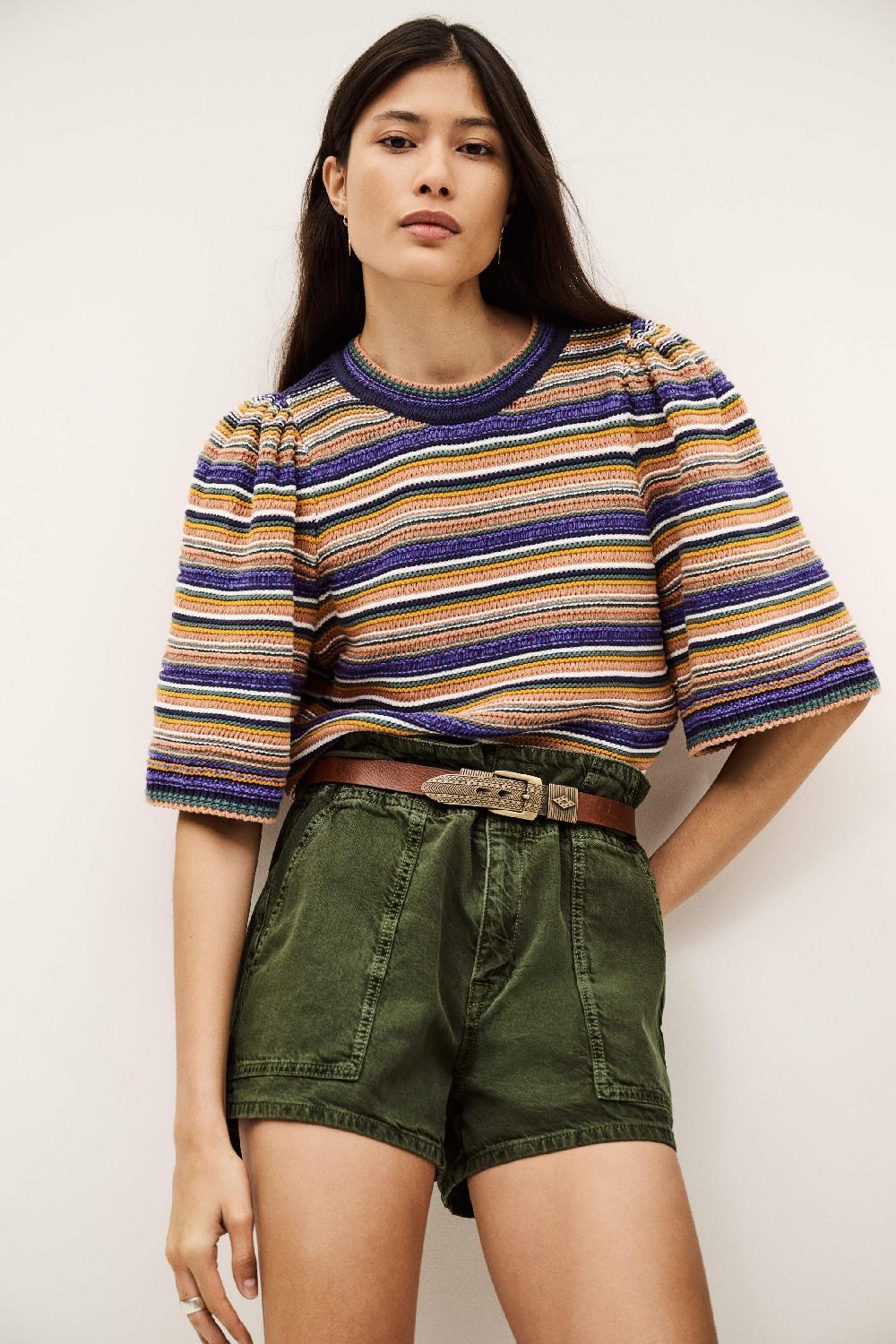 ba&sh Short Court Droit Fabo Kaki