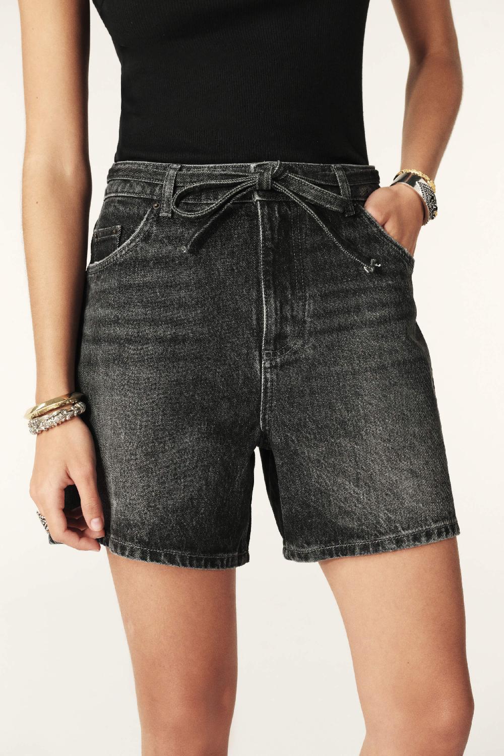 Ba&sh Short En Denim Macha Noir