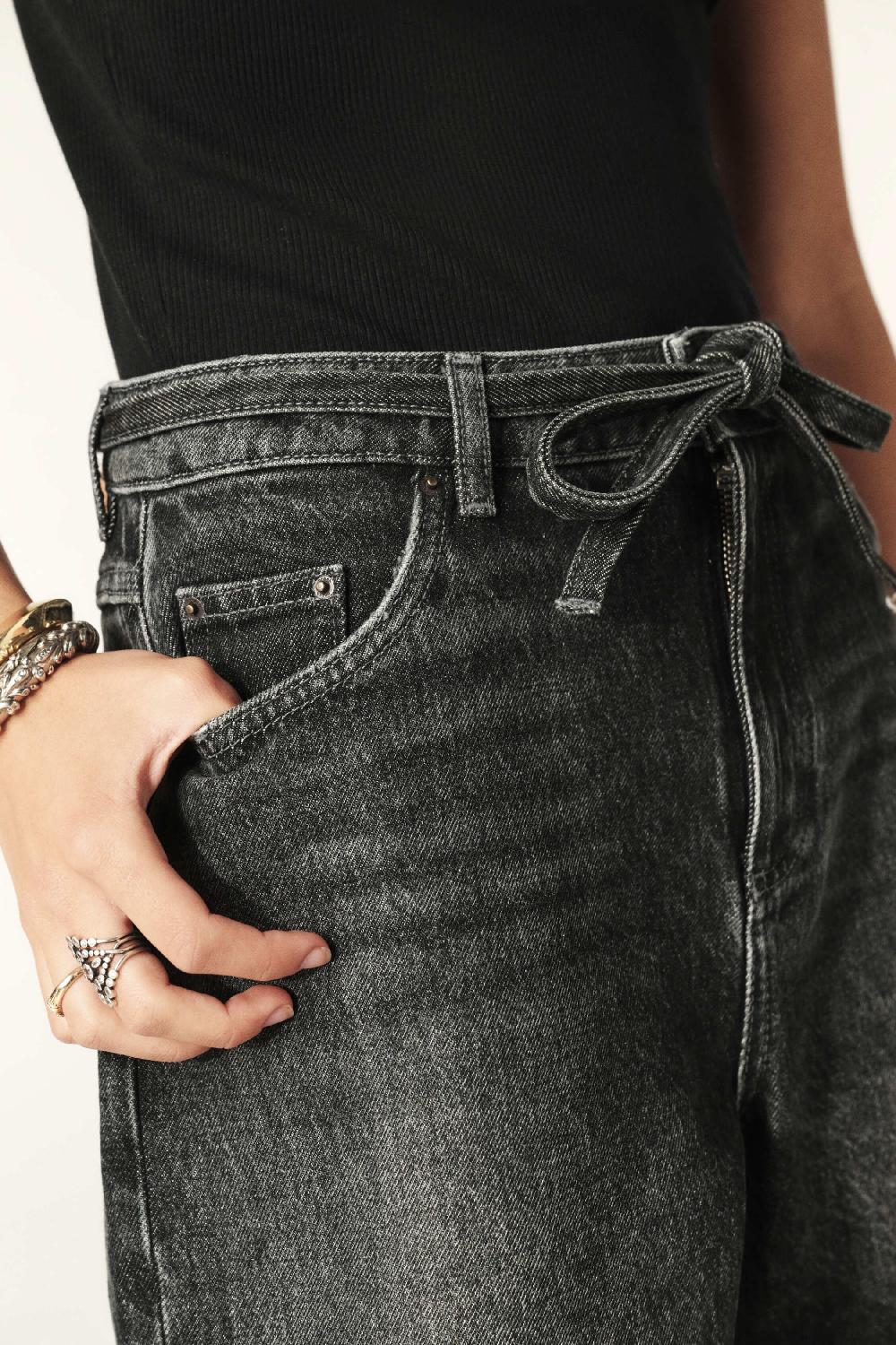 Ba&sh Short En Denim Macha Noir