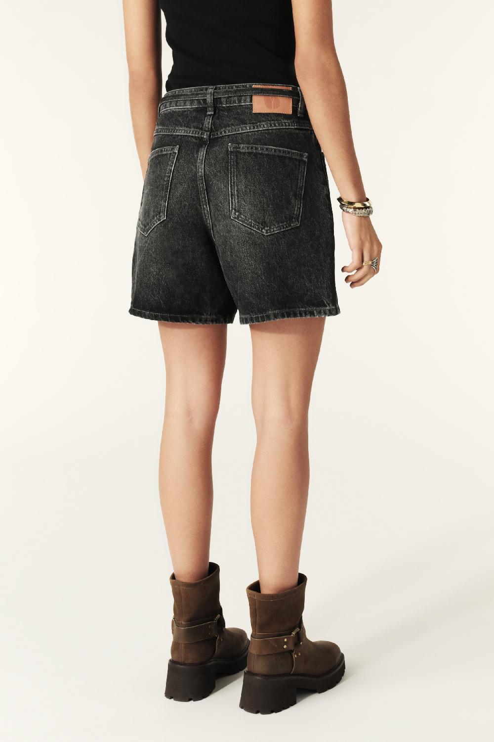 Ba&sh Short En Denim Macha Noir