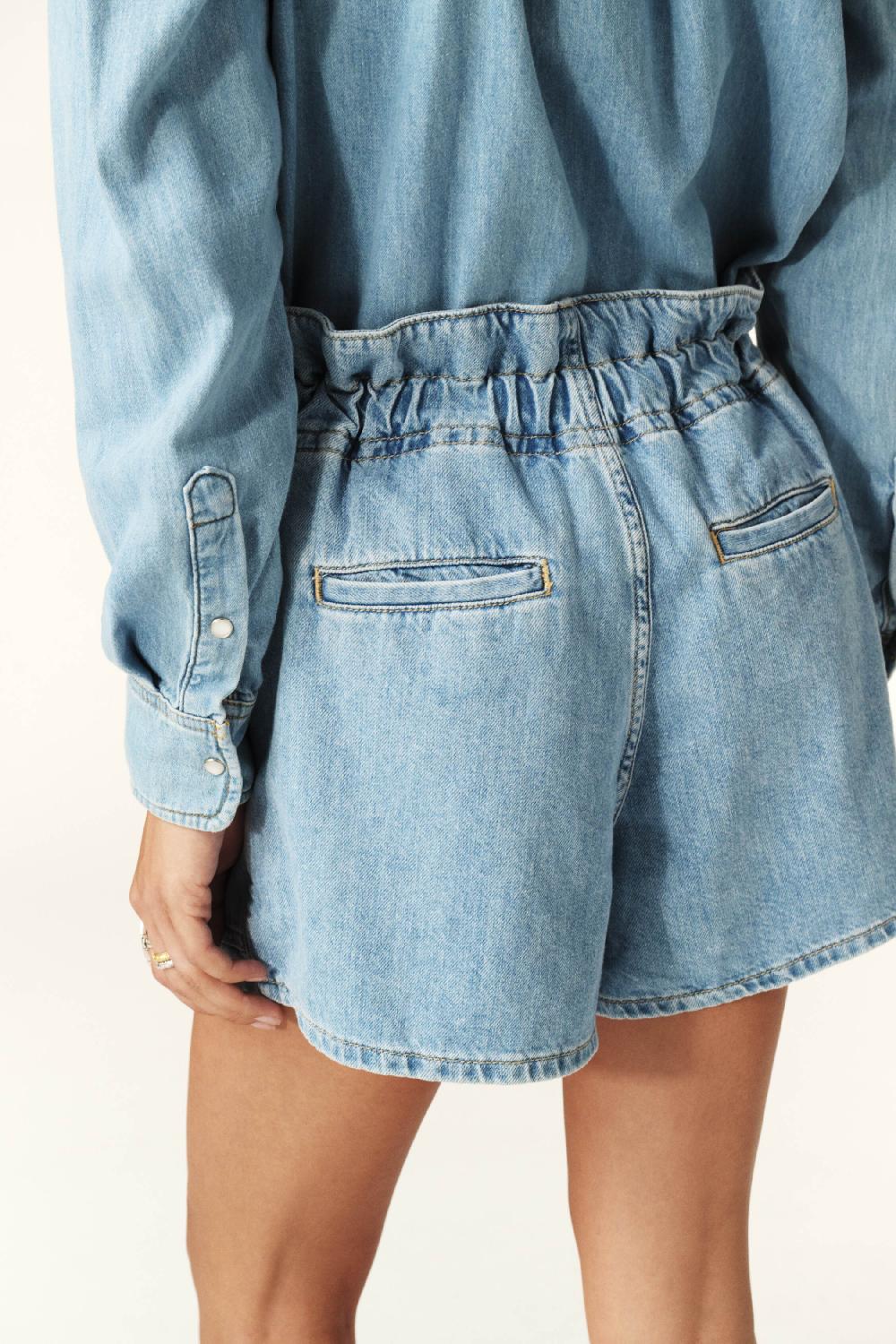 Ba&sh Short Taille Haute Mabo Denim