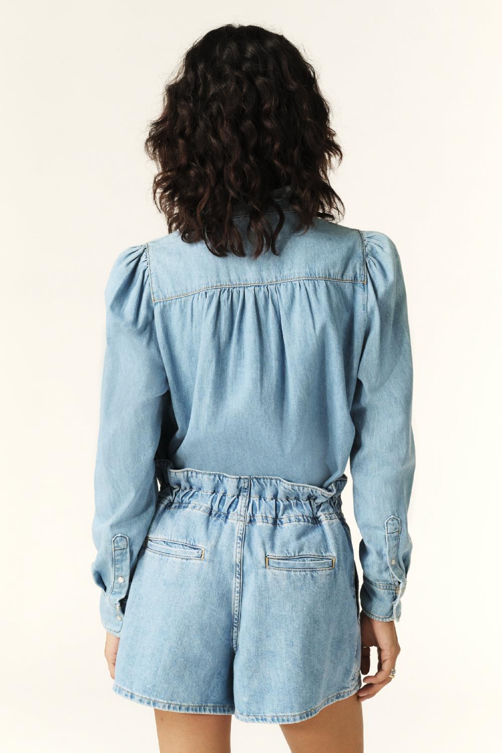 Ba&sh Short Taille Haute Mabo Denim