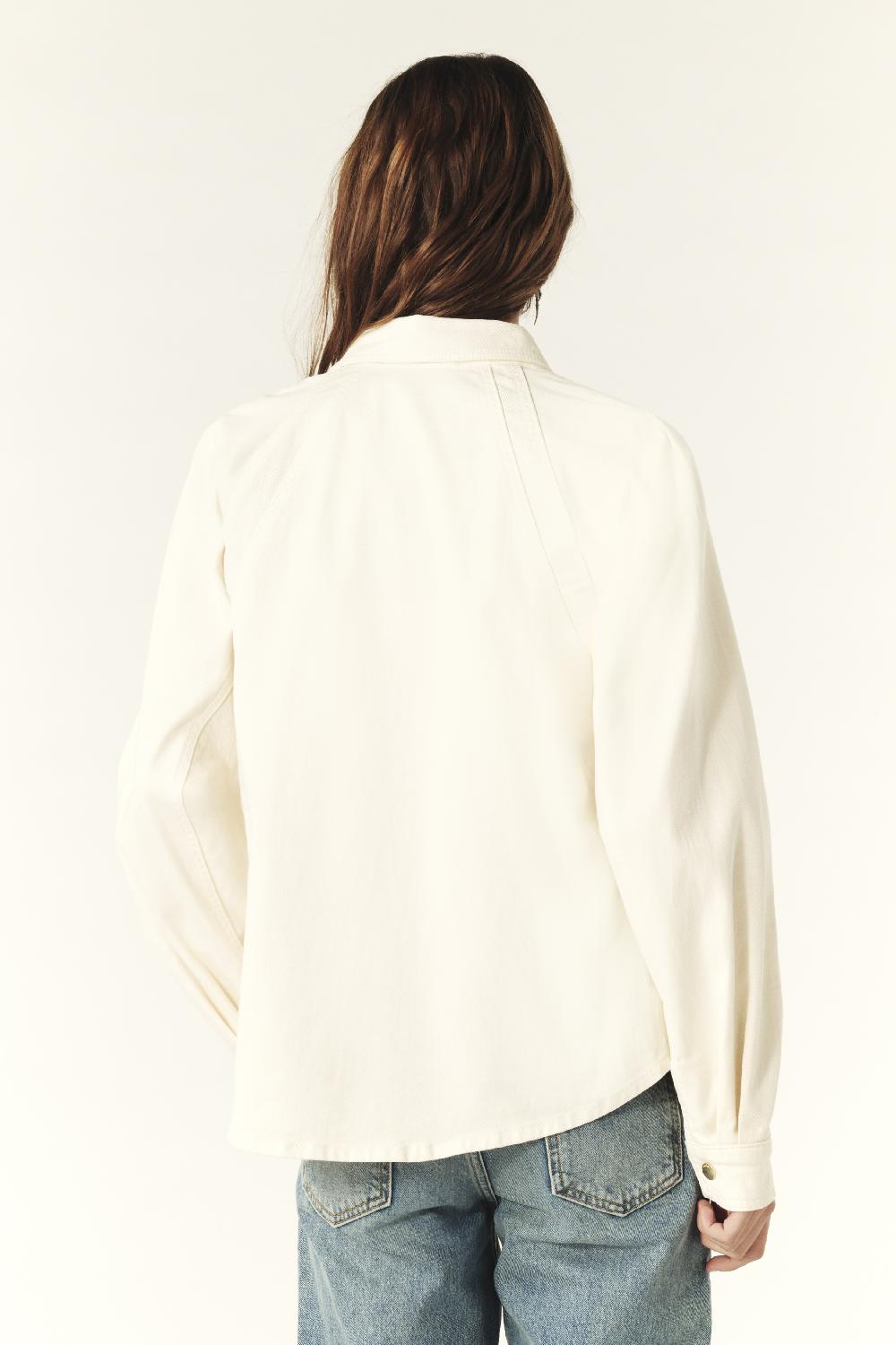 Ba&sh Surchemise En Denim Terra Blanc Ecru