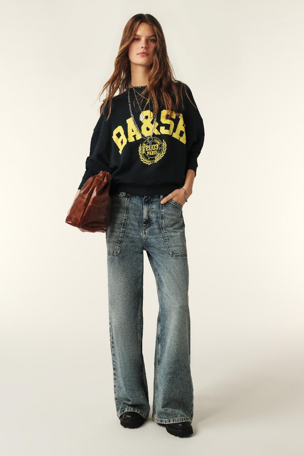 Ba&sh Sweat Croppé Benjamin Marine