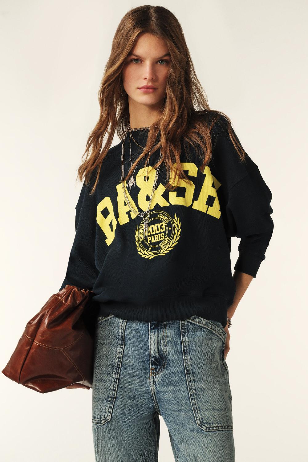 Ba&sh Sweat Croppé Benjamin Marine