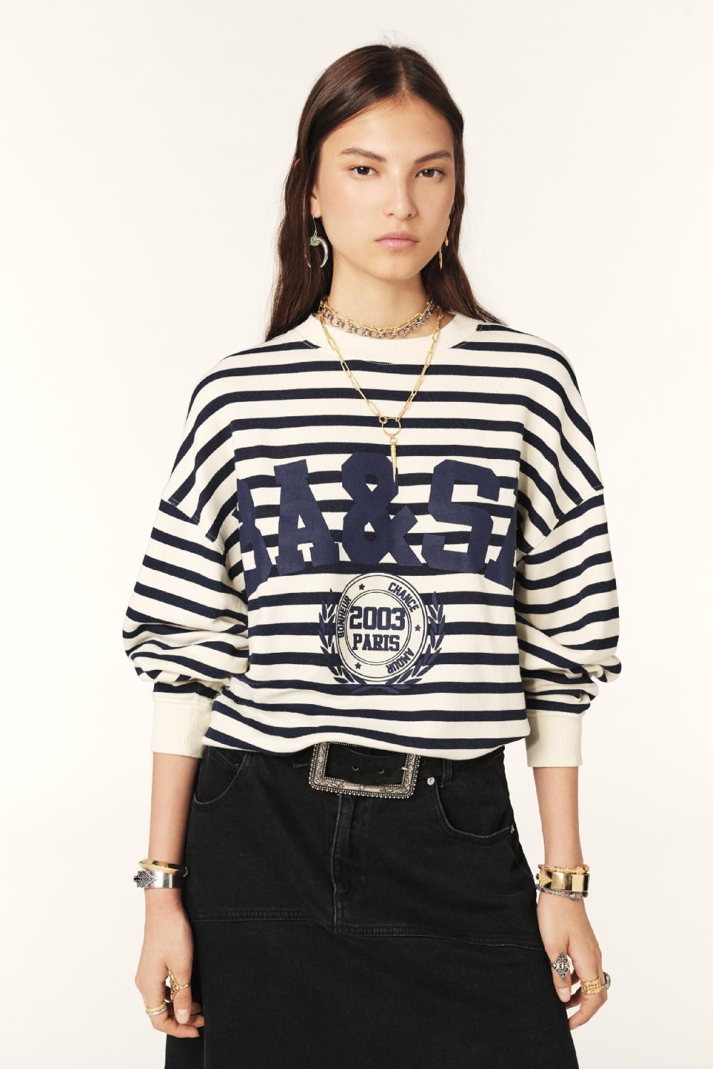 ba&sh Sweat Croppé Benjamin Navy