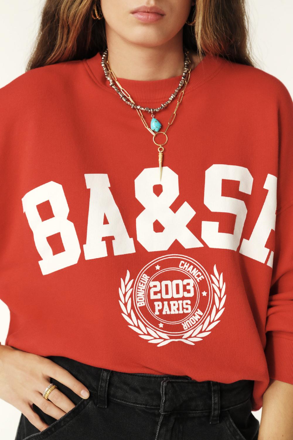 Ba&sh Sweat Croppé Benjamin Rouge