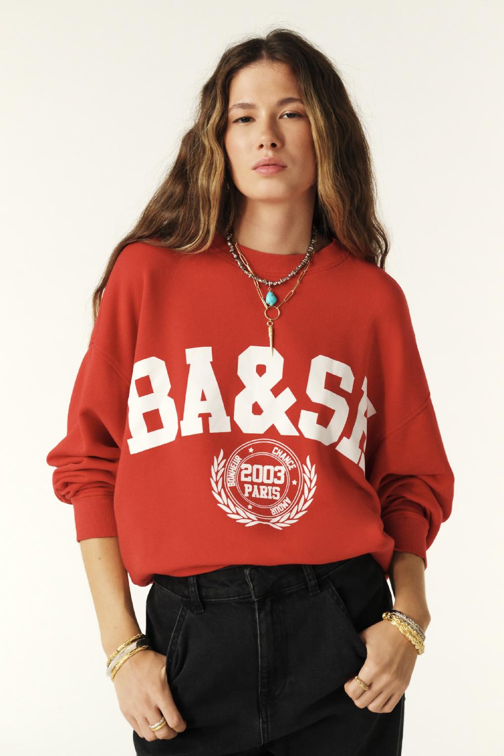 ba&sh Sweat Croppé Benjamin Rouge