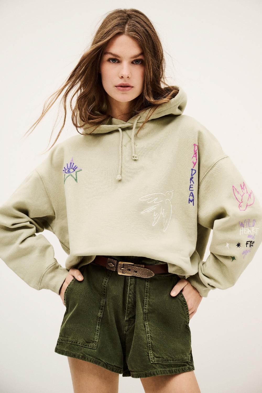 ba&sh Sweatshirt à Capuche Oasis Vert