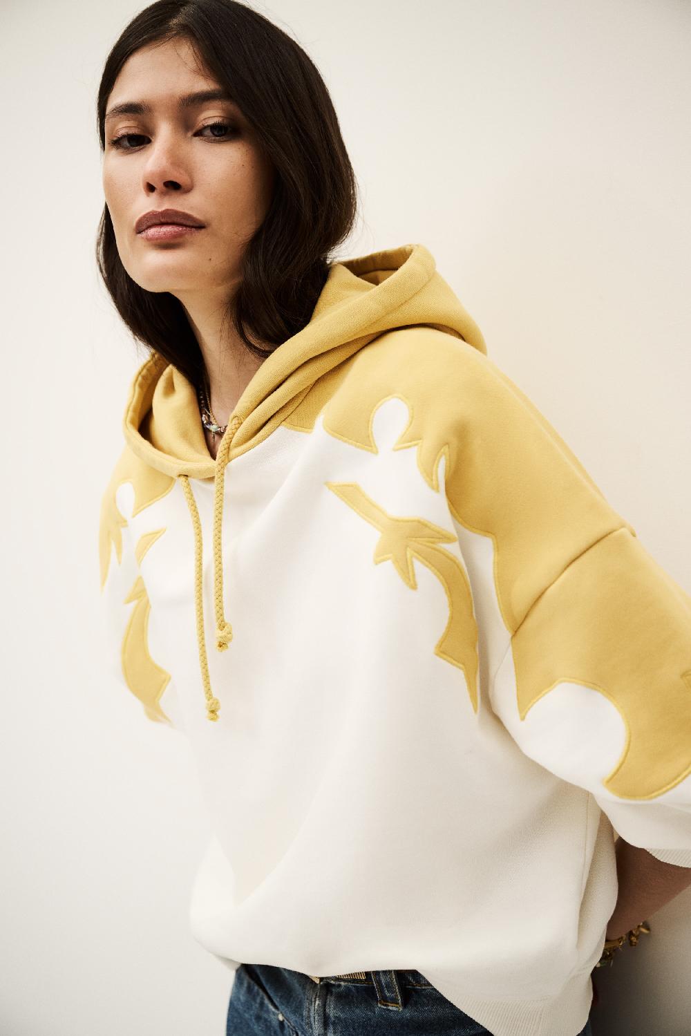 Ba&sh Sweatshirt à Capuche Olivia Jaune