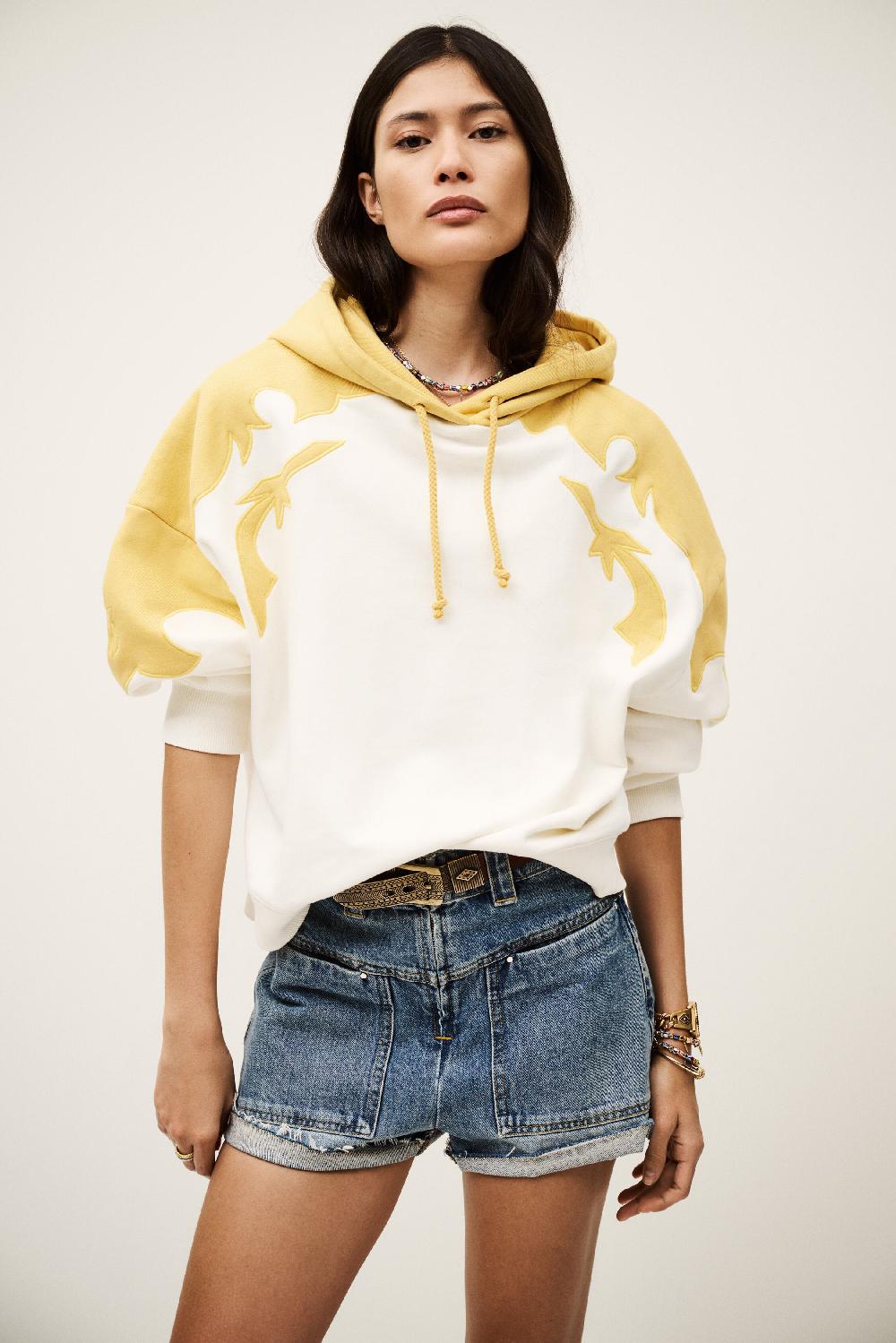 ba&sh Sweatshirt à Capuche Olivia Jaune