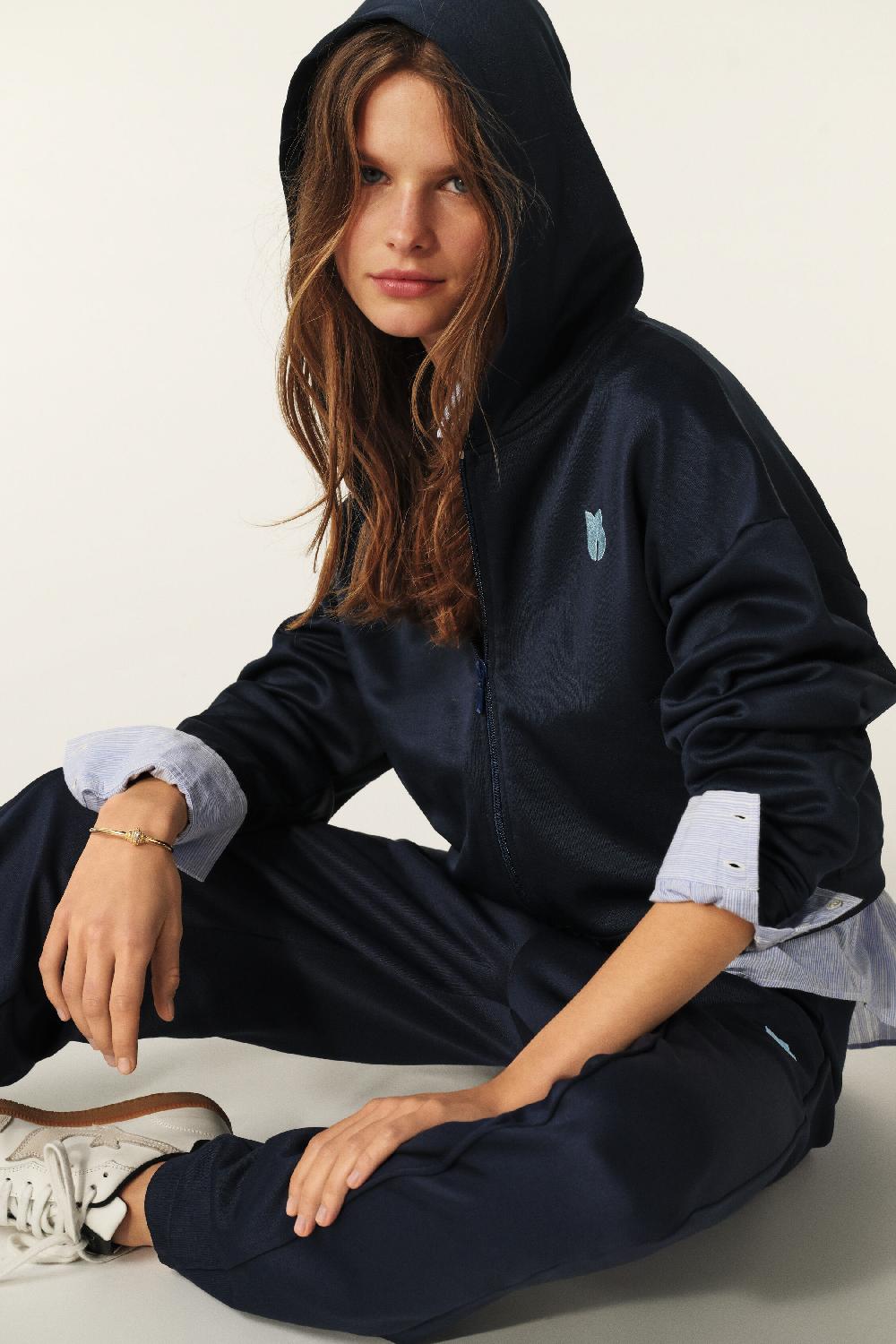 Ba&sh Sweatshirt Capuche Alma Navy