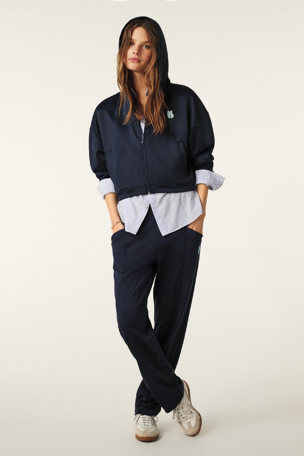 ba&sh Sweatshirt Capuche Alma Navy