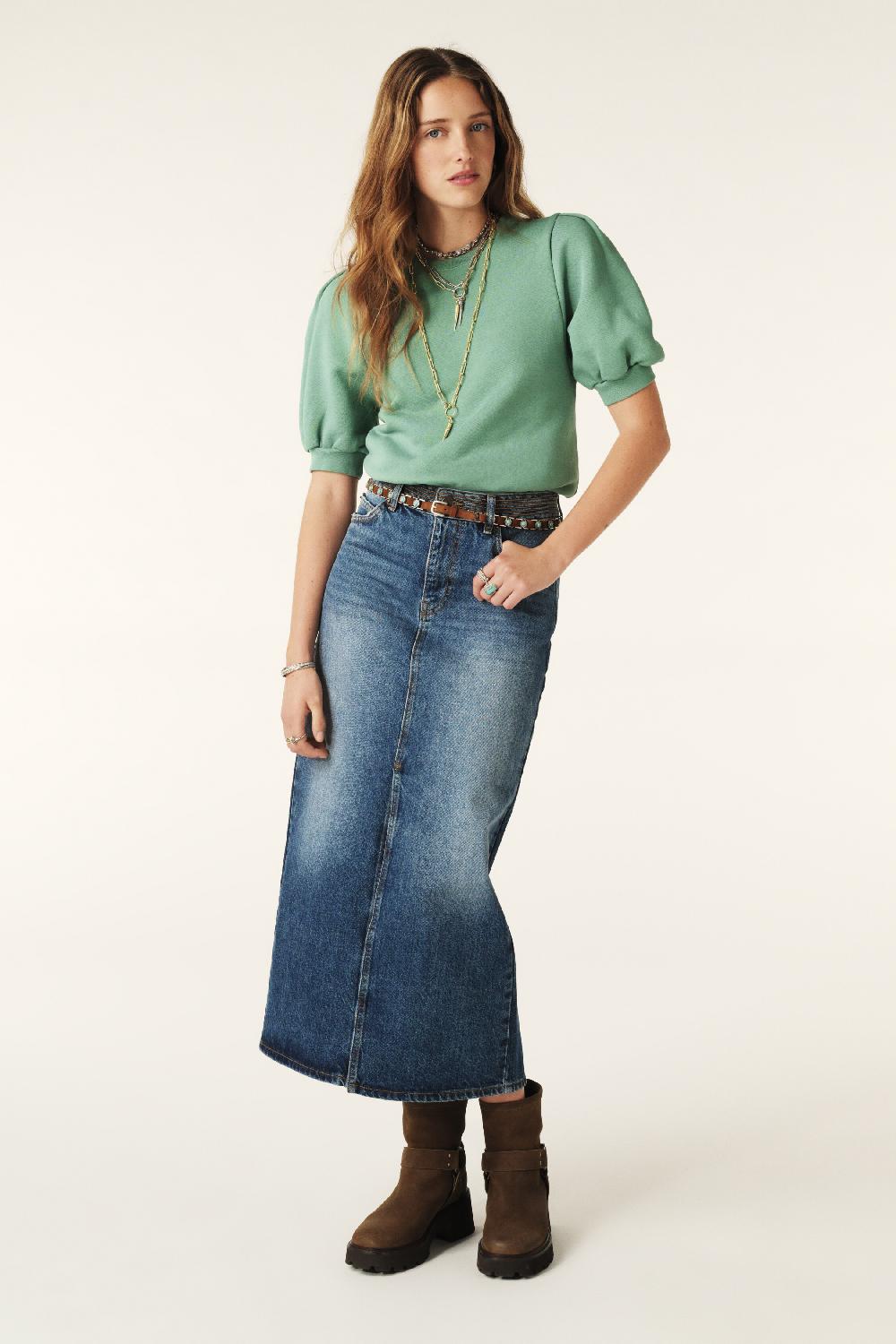 Ba&sh Sweatshirt Manches Courtes Tamar Vert