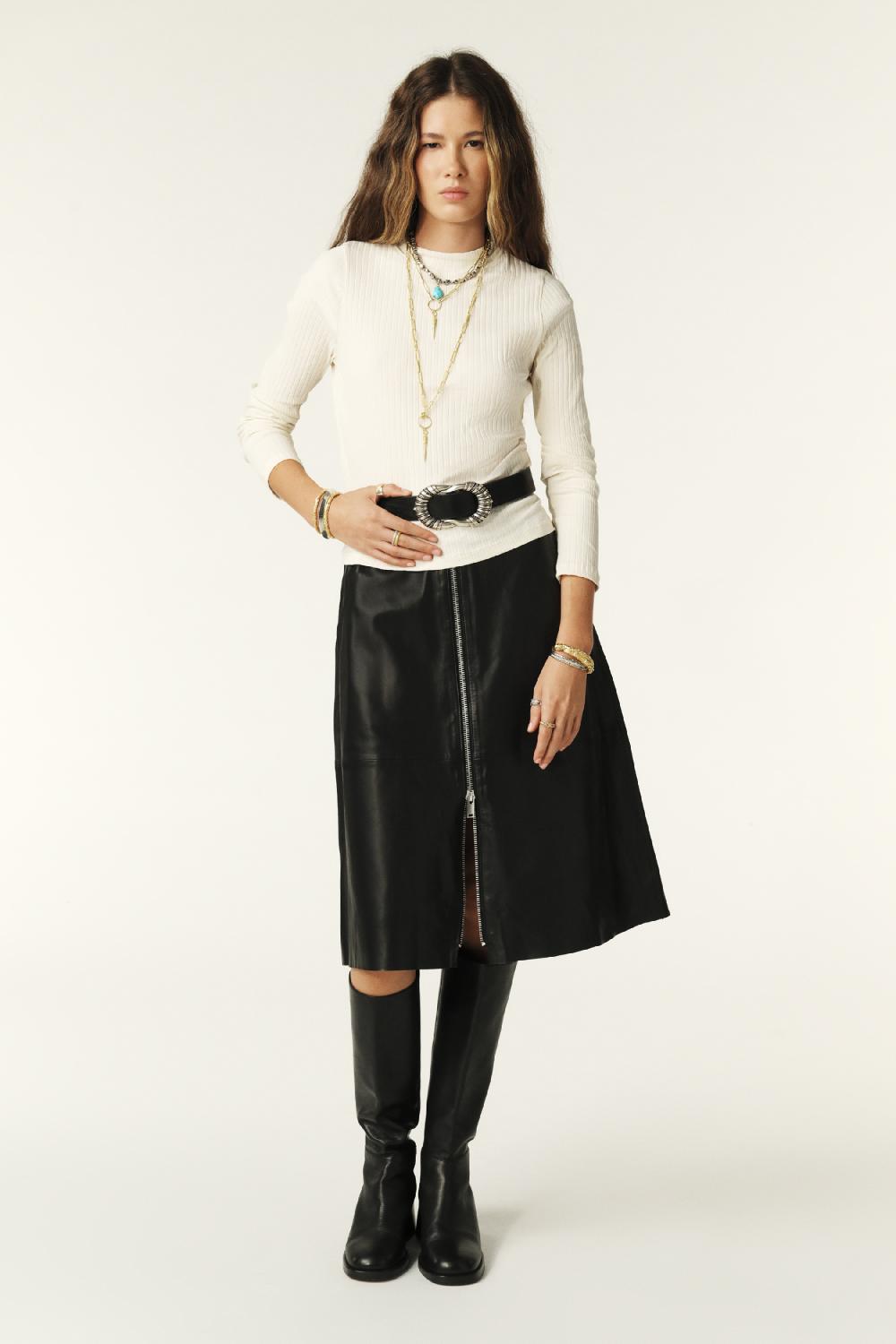 Ba&sh T-Shirt Ajusté Souple Tibo Blanc Ecru