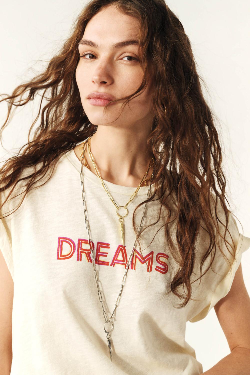 Ba&sh T-Shirt Droit Casual Visti Blanc Ecru