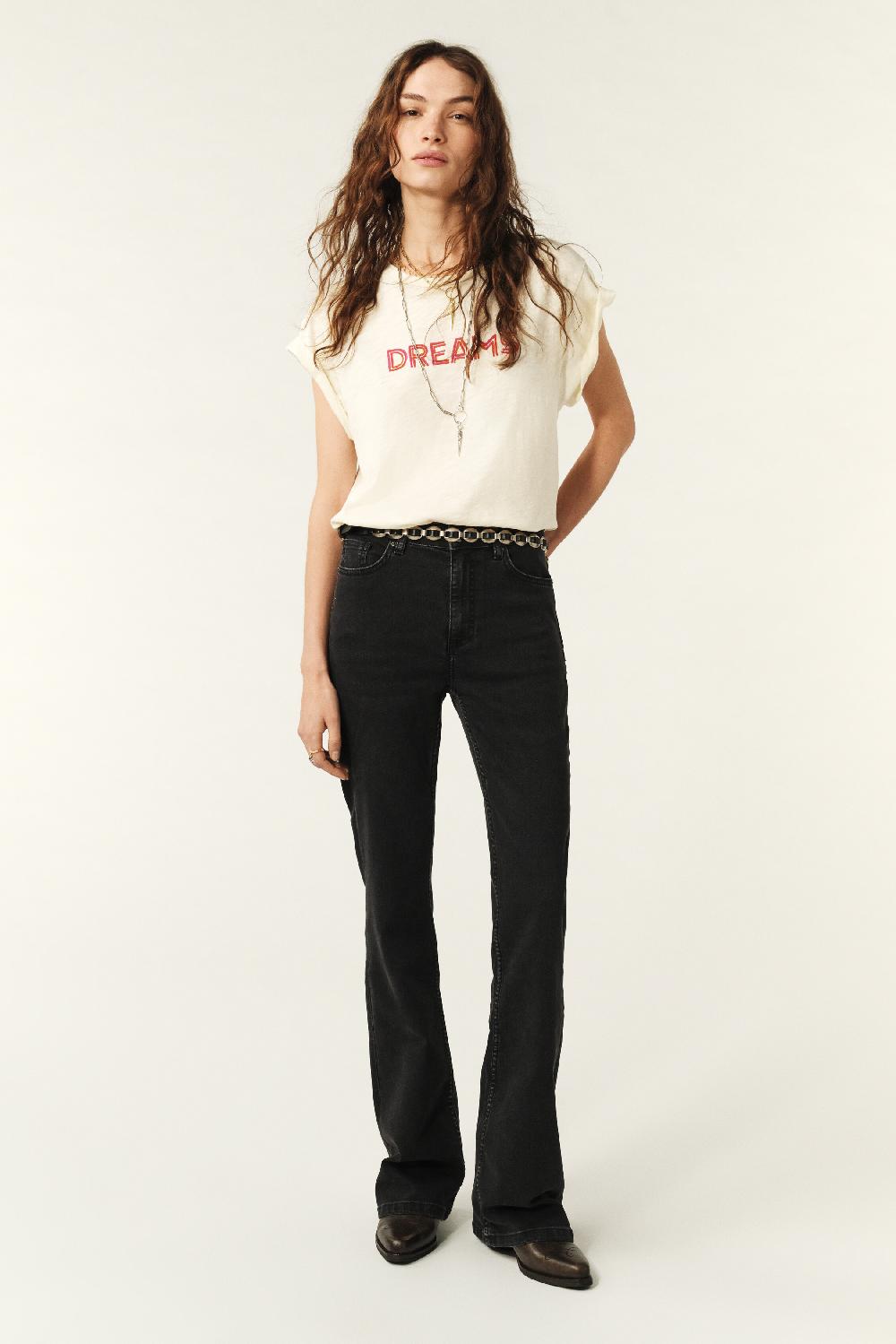 Ba&sh T-Shirt Droit Casual Visti Blanc Ecru