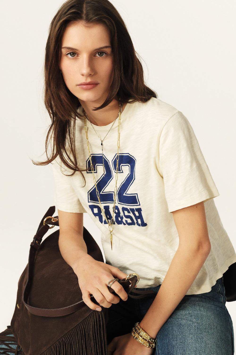 Ba&sh T-Shirt Esprit Casual Virgo Blanc Ecru