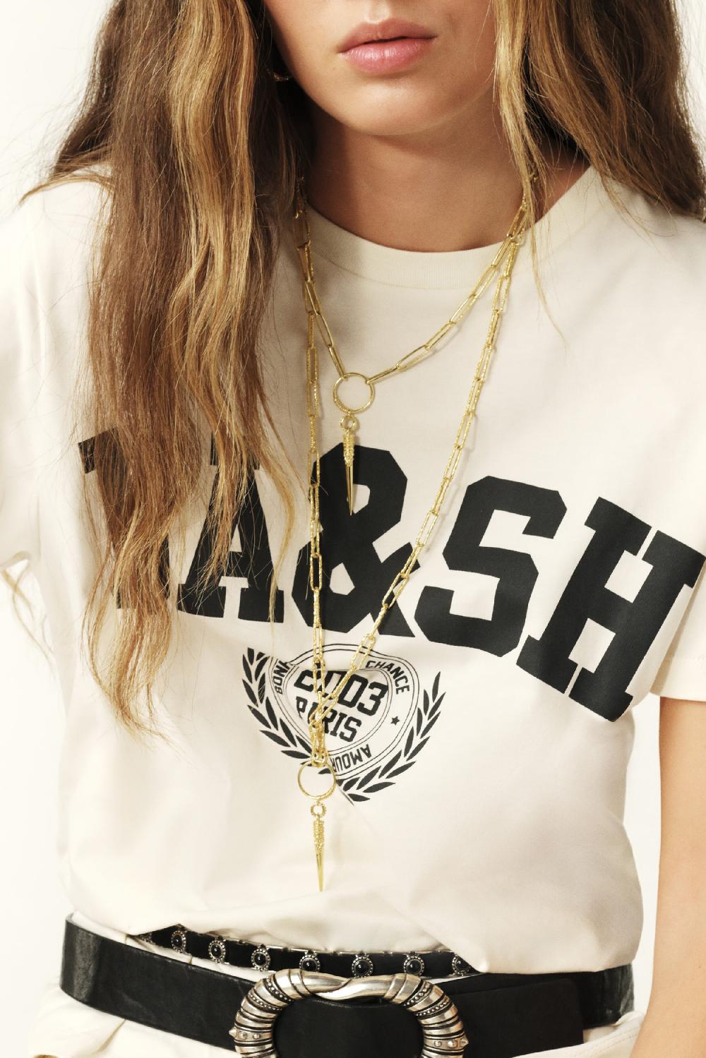 Ba&sh T-Shirt Esprit CollèGe Ioni Blanc Ecru