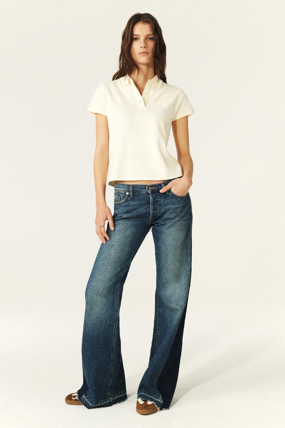 Ba&sh T-Shirt Forme Polo Shy Blanc Ecru