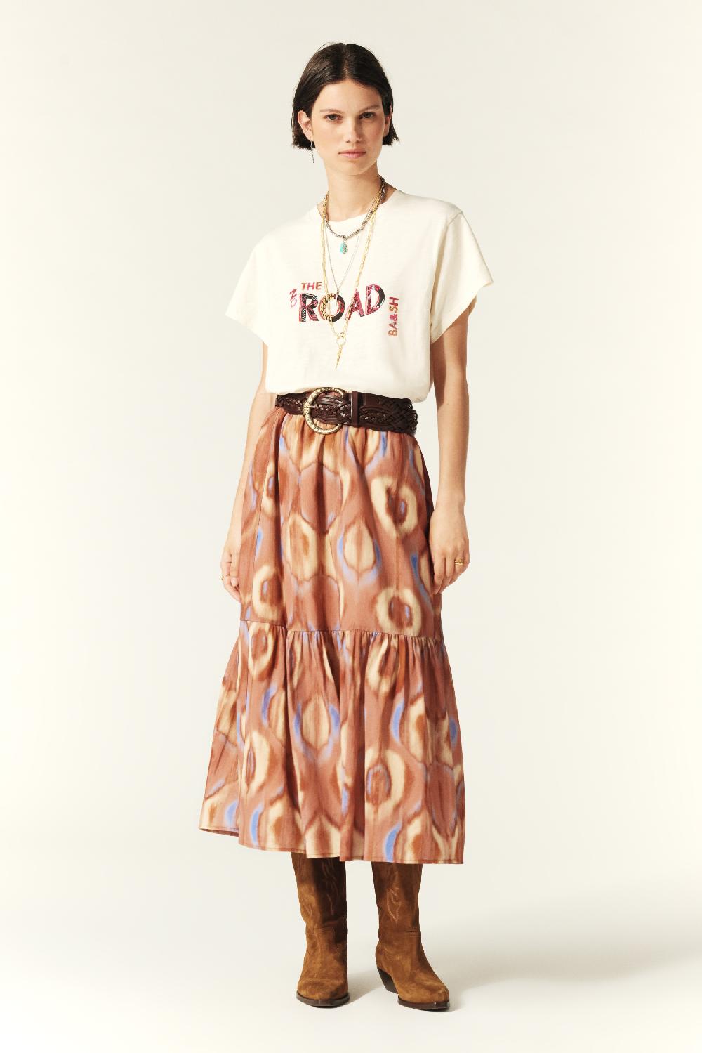 Ba&sh T-Shirt Manches Courtes Mita Blanc Ecru