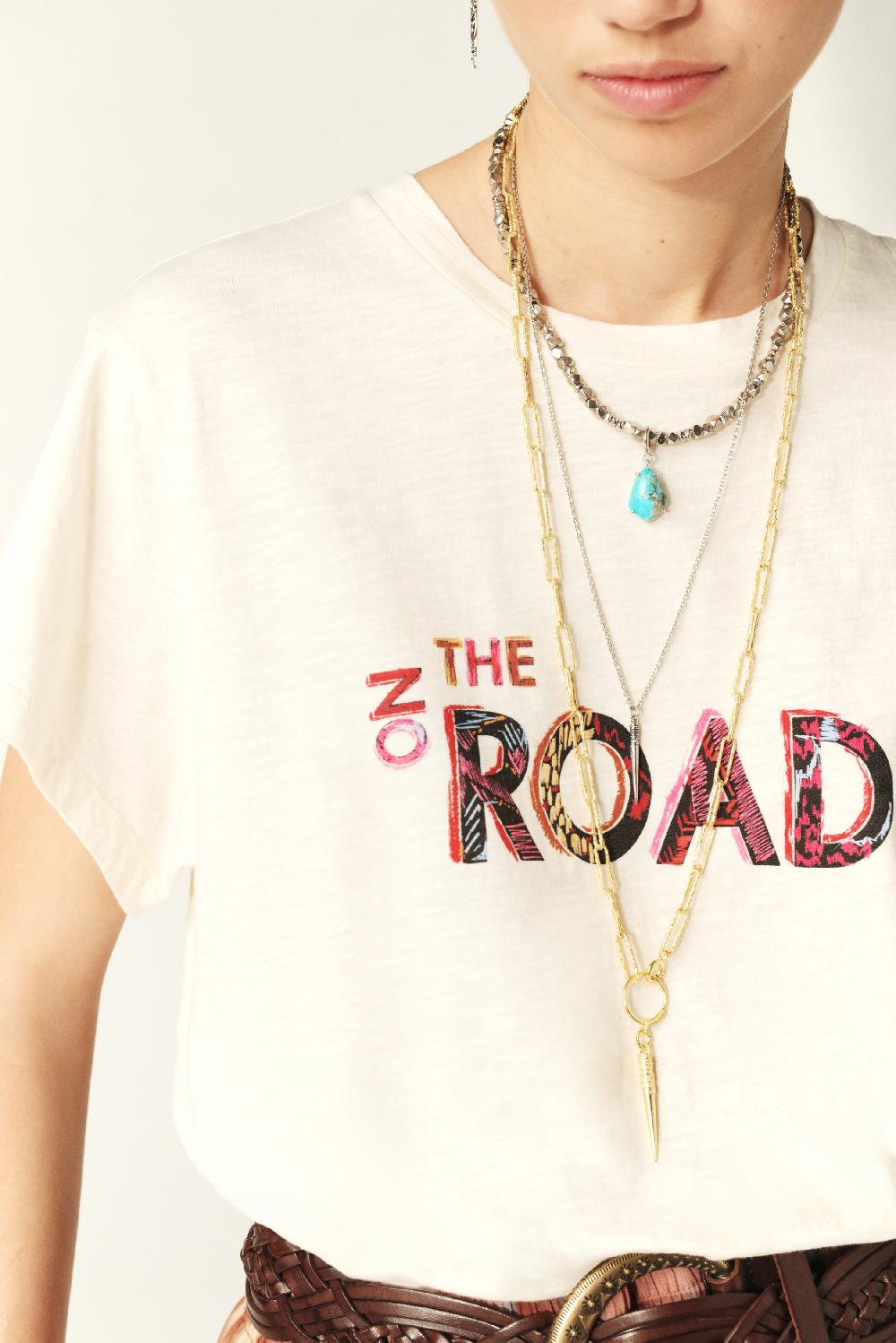 Ba&sh T-Shirt Manches Courtes Mita Blanc Ecru