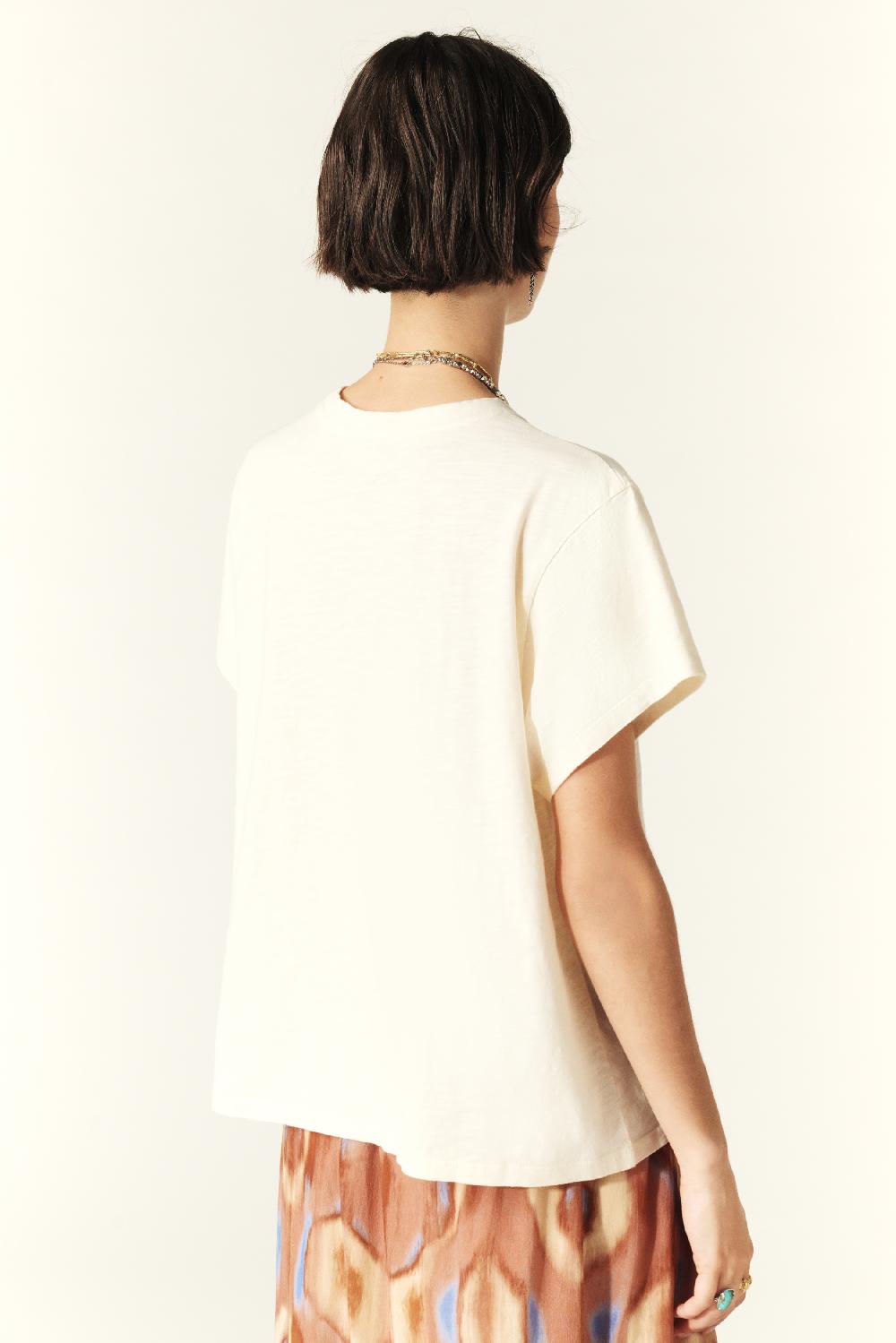 Ba&sh T-Shirt Manches Courtes Mita Blanc Ecru