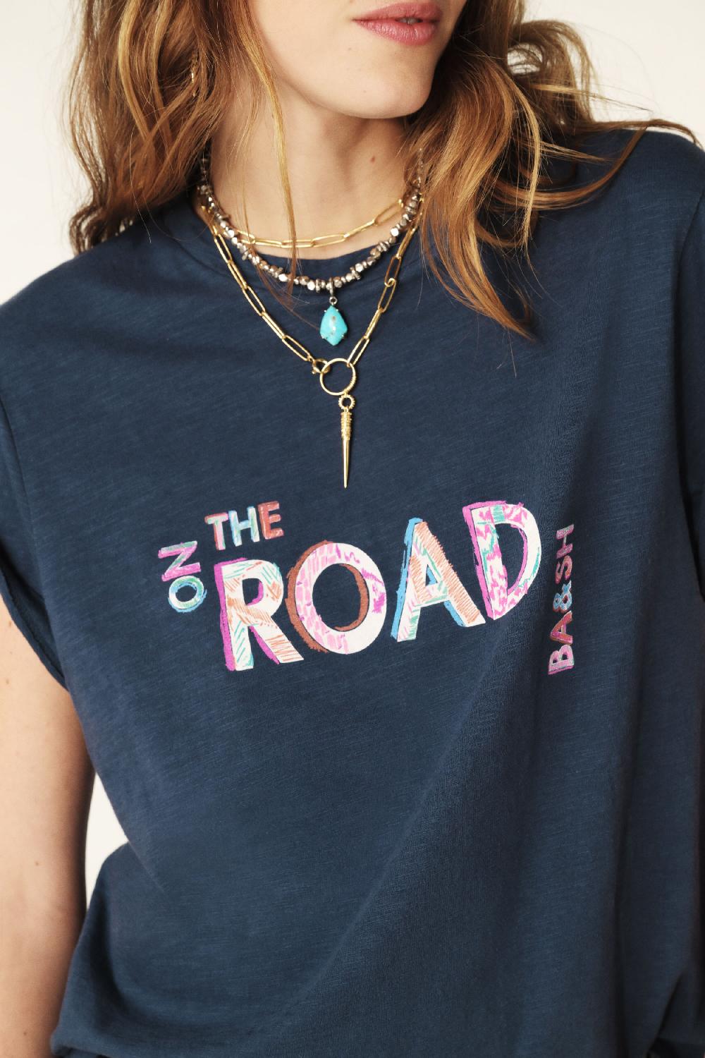 Ba&sh T-Shirt Manches Courtes Mita Marine