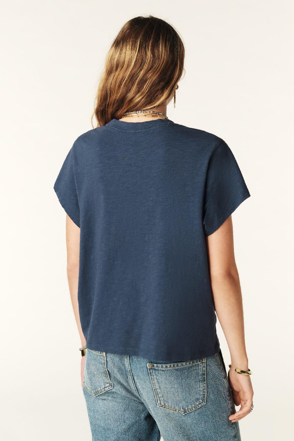 Ba&sh T-Shirt Manches Courtes Mita Marine