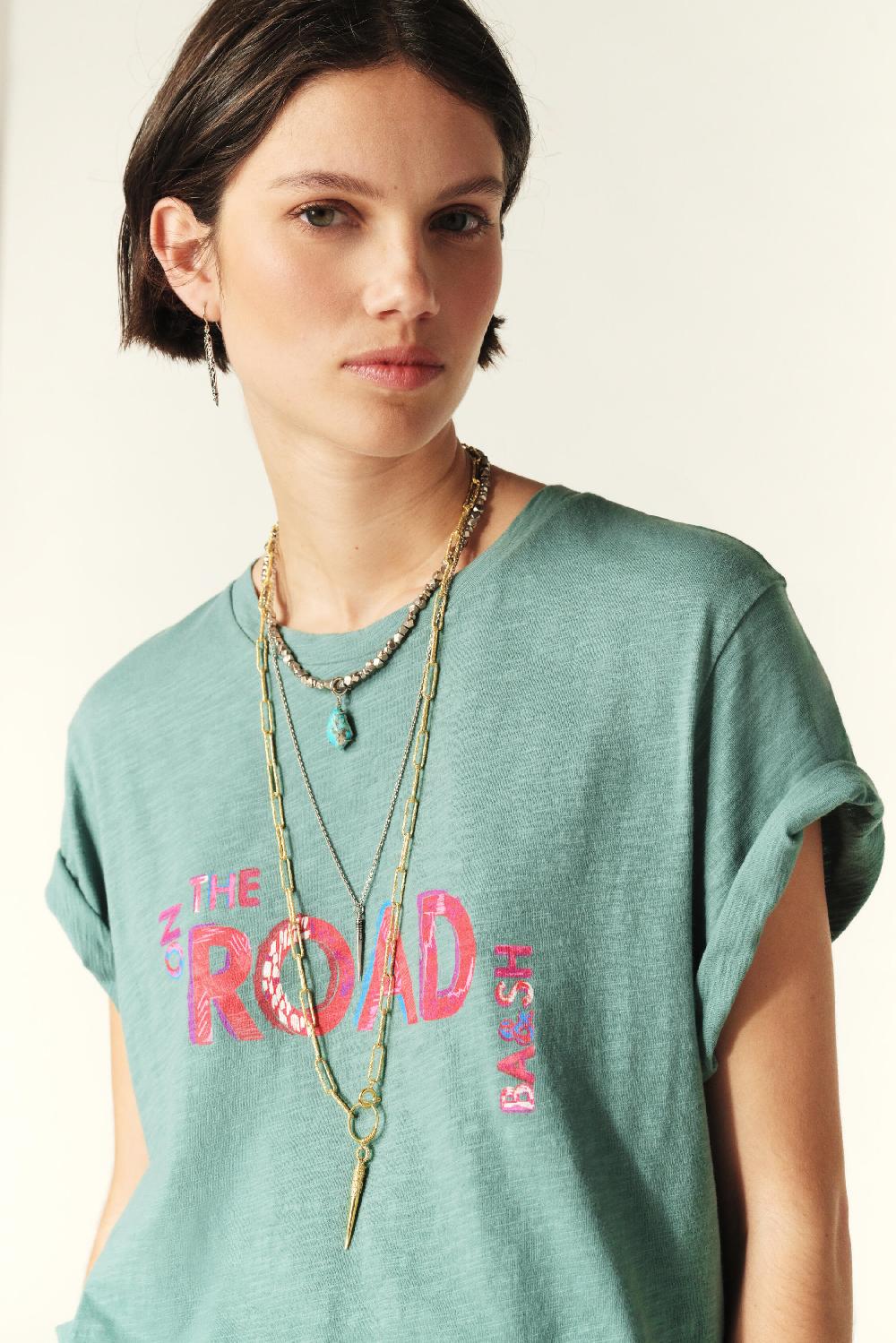 Ba&sh T-Shirt Manches Courtes Mita Vert