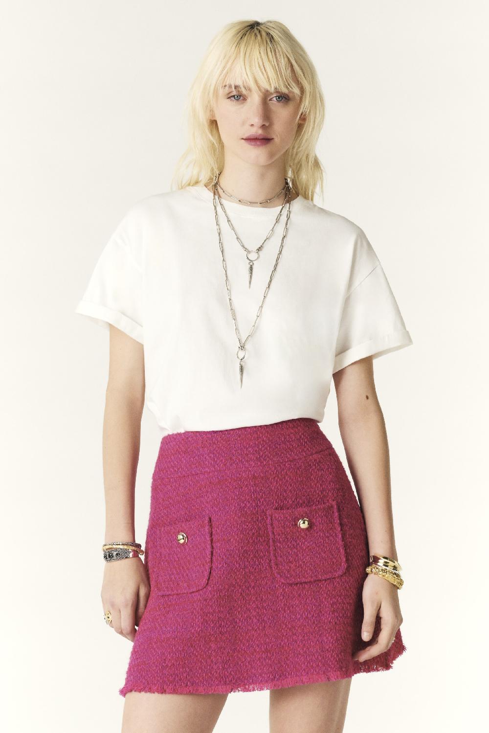 ba&sh T-Shirt Manches Courtes Rosie Blanc Ecru