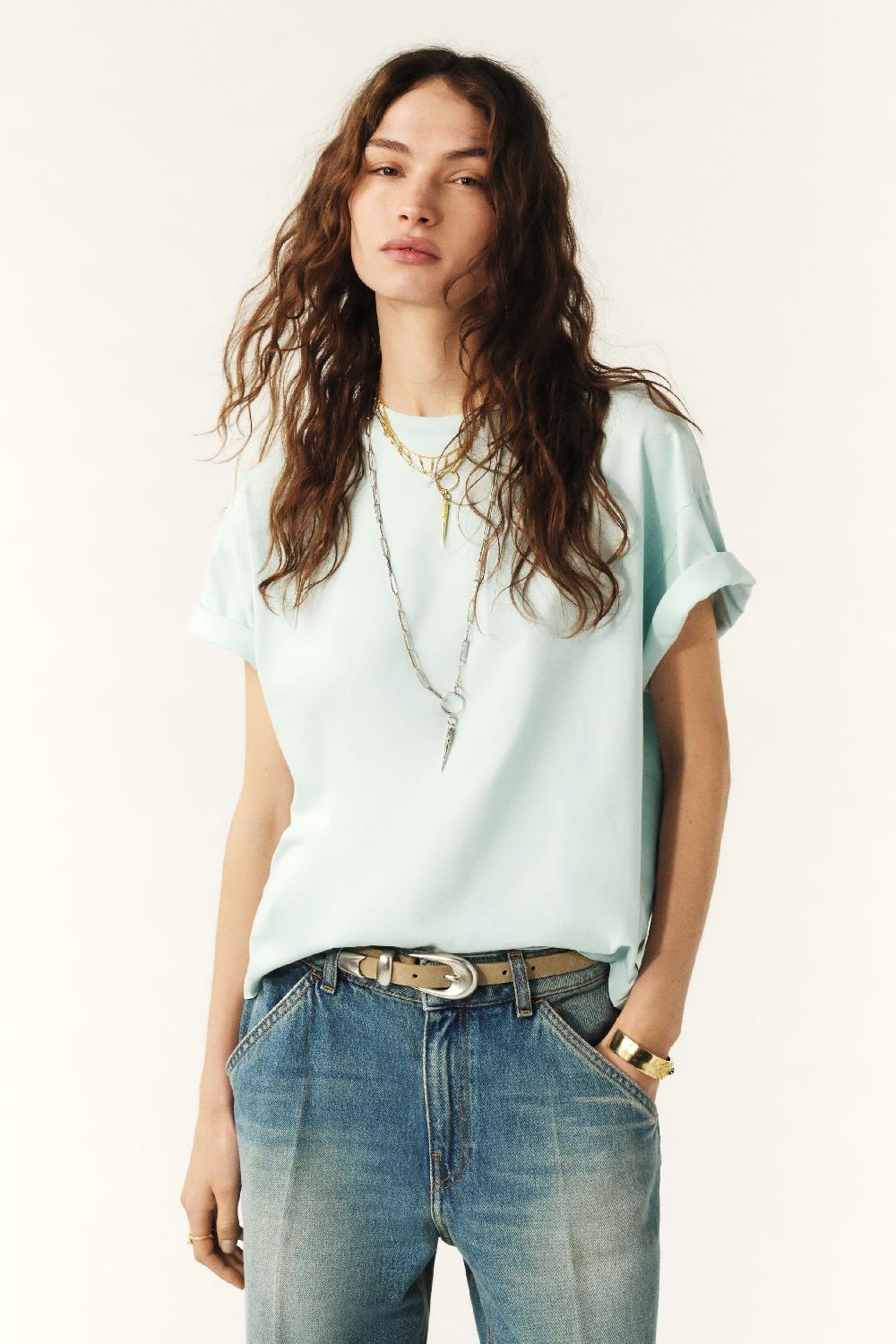 Ba&sh T-Shirt Manches Courtes Rosie Bleu