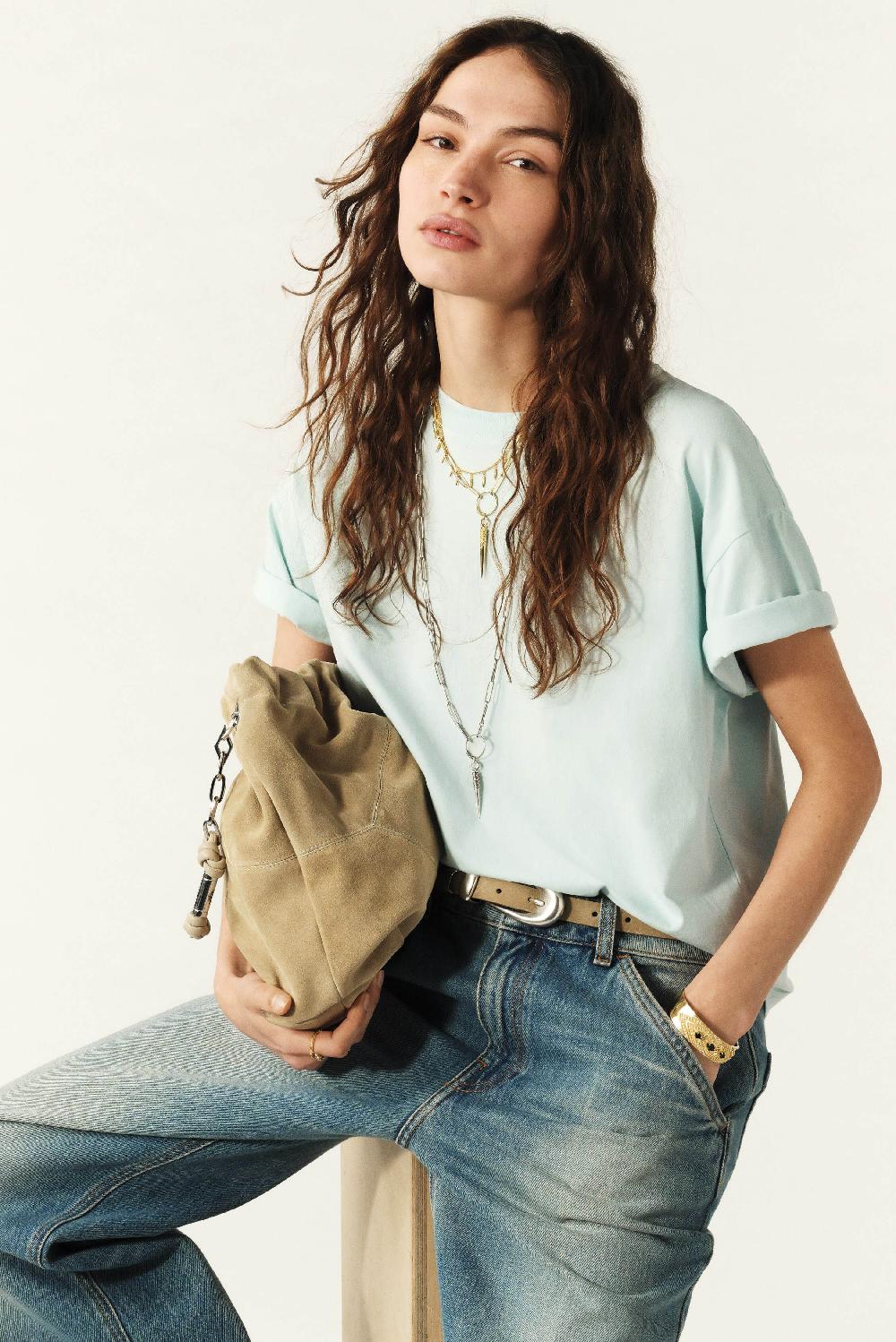 ba&sh T-Shirt Manches Courtes Rosie Bleu