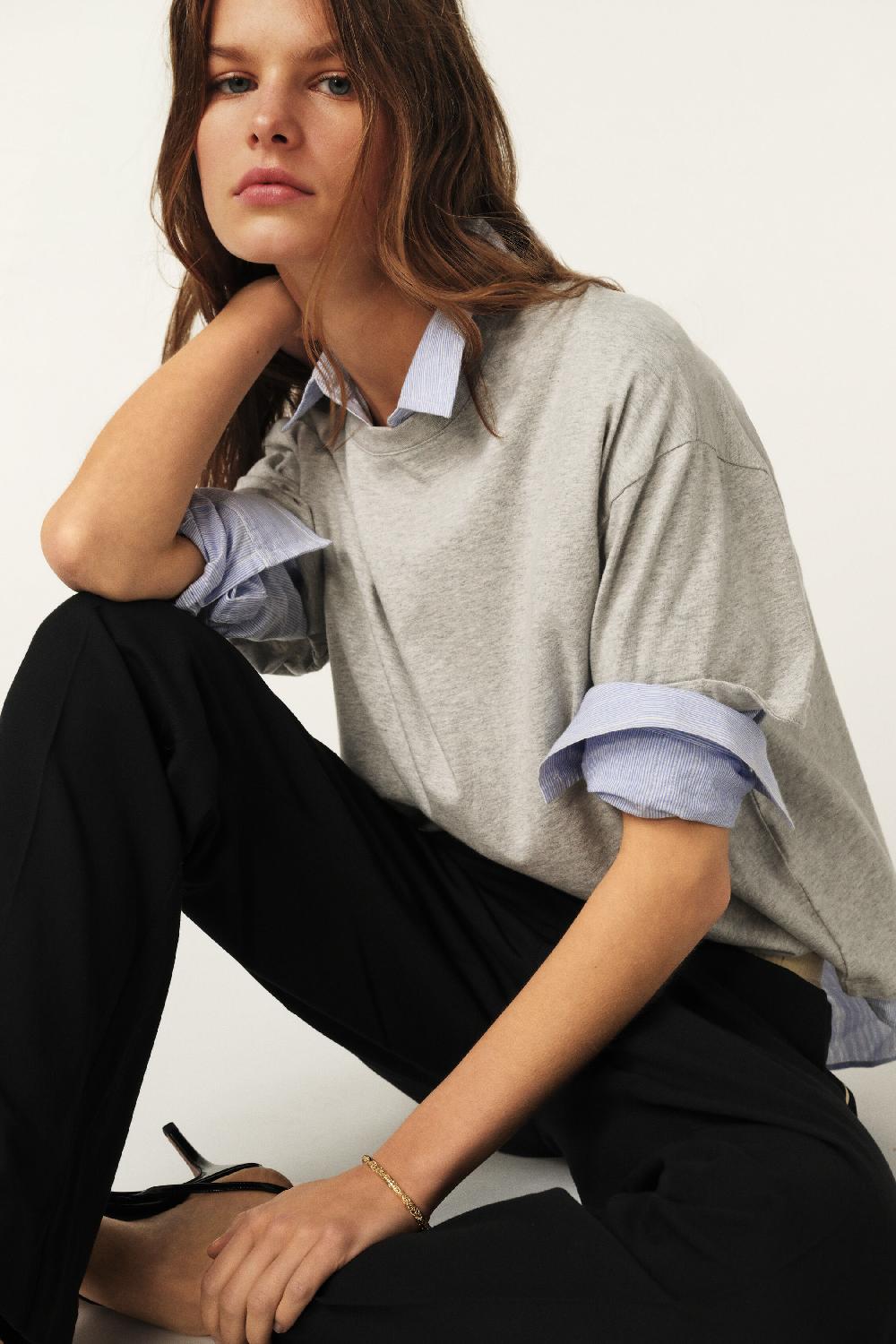 Ba&sh T-Shirt Manches Courtes Rosie Gris