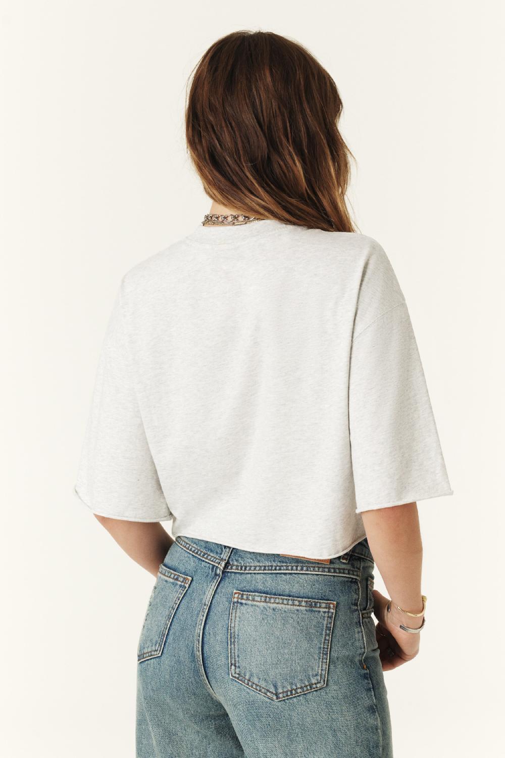 Ba&sh Tee-Shirt Manches Courtes Carla Gris