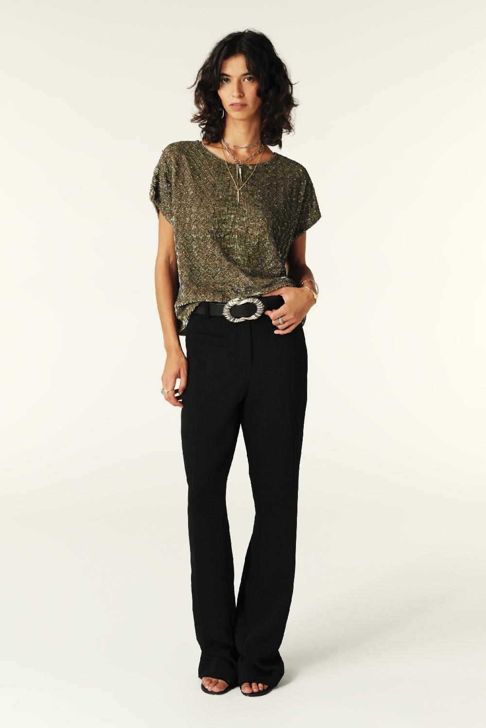 Ba&sh Tee-Shirt Manches Courtes Inna Gris