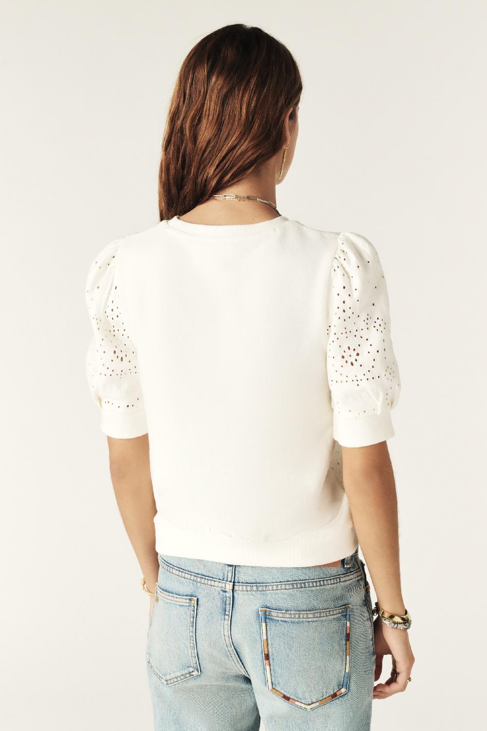 Ba&sh Tee-Shirt Manches Courtes Lael Blanc Ecru