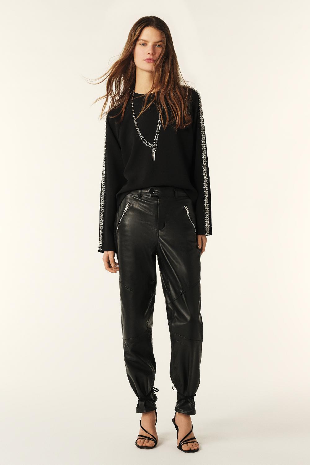 Ba&sh Top Bandes Strass Scotty Noir