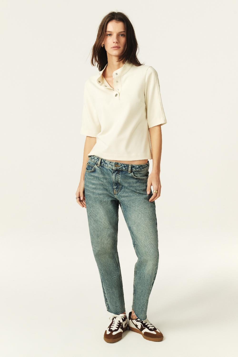 Ba&sh Top Col Montant Jimeo Blanc Ecru