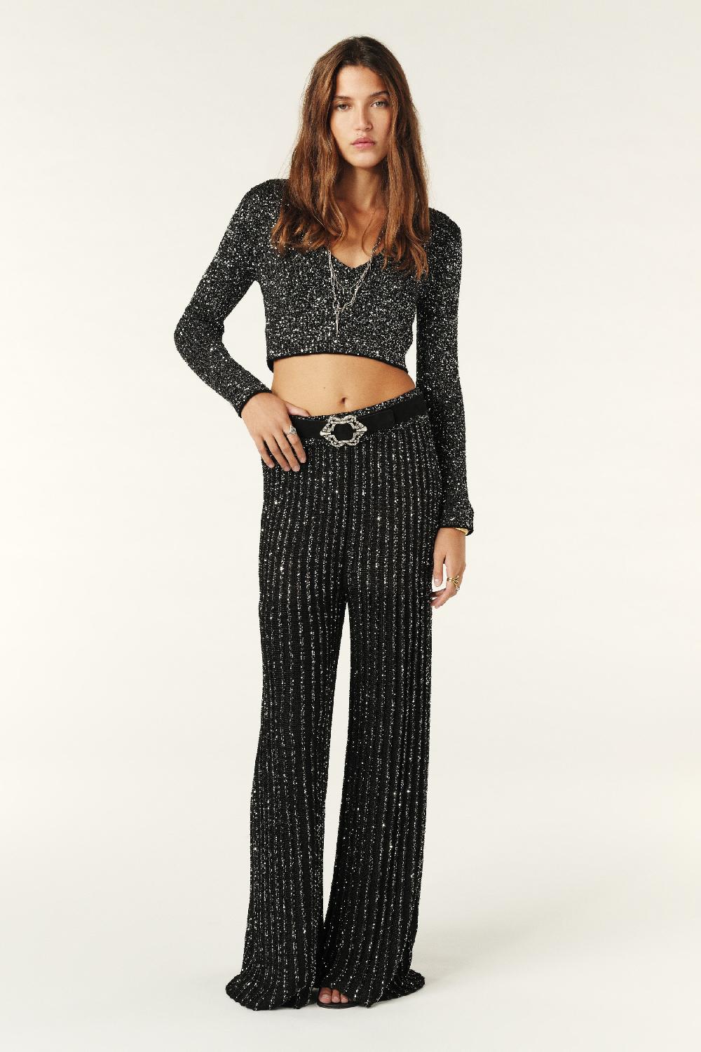 Ba&sh Top Croppé Darry Noir