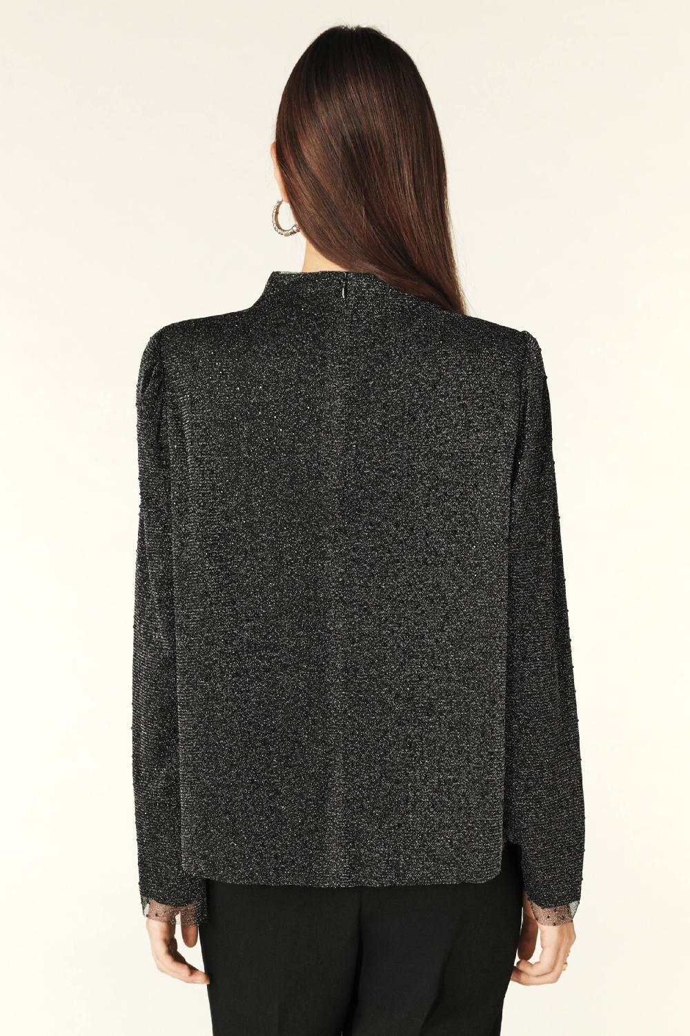 Ba&sh Top En Tulle Raba Carbone