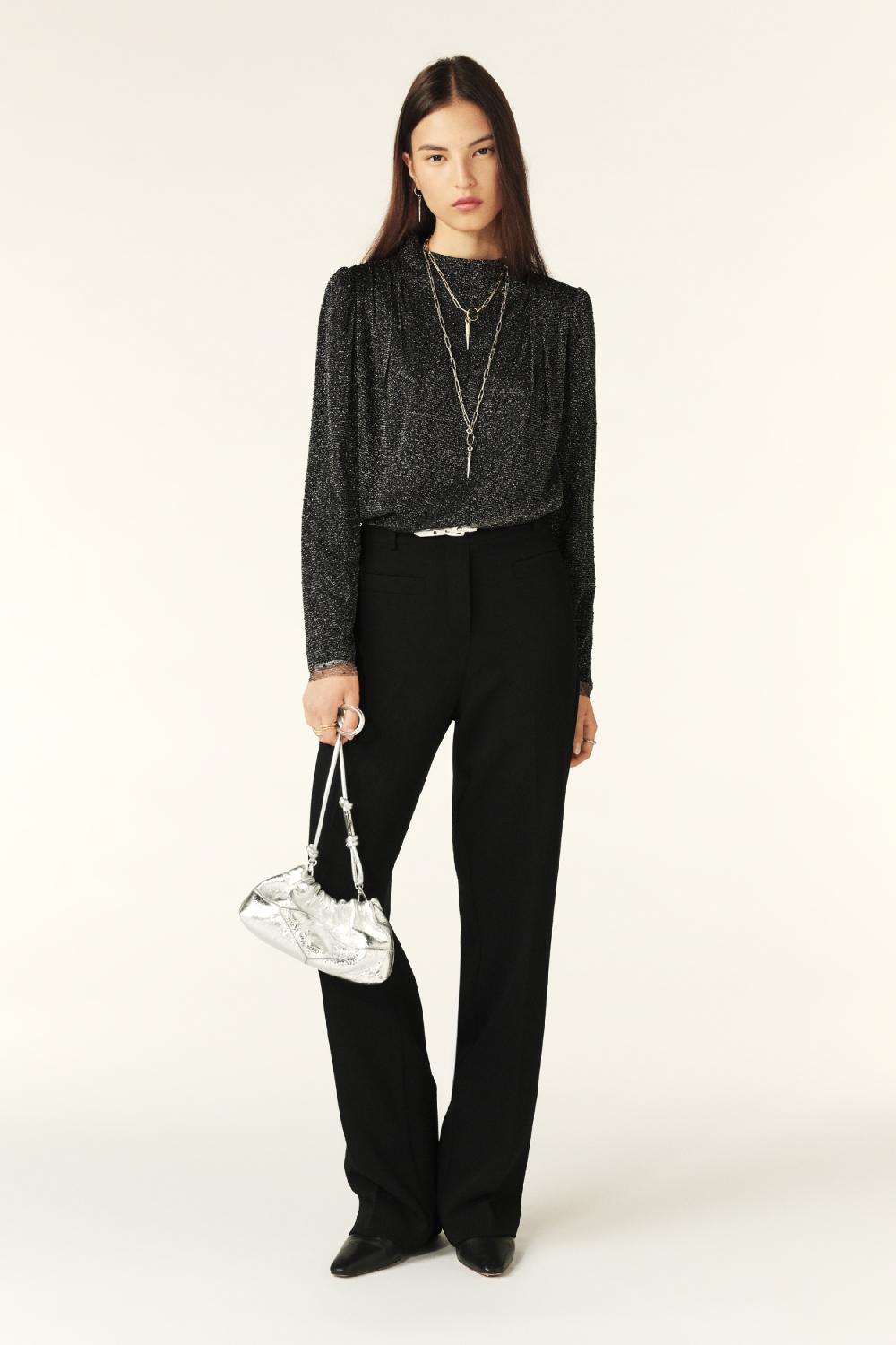 ba&sh Top En Tulle Raba Carbone