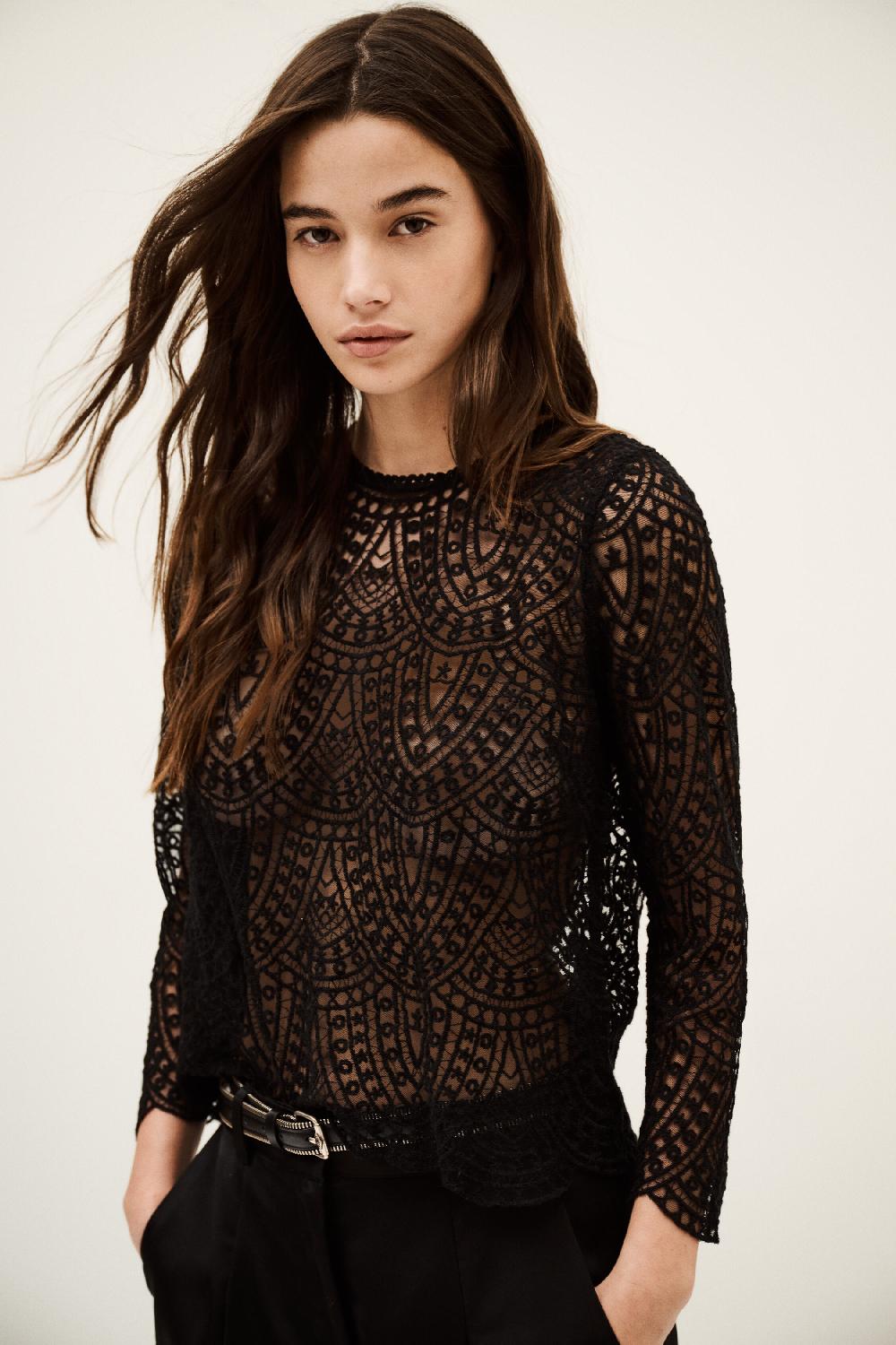 Ba&sh Top Manches 3/4 Giovani Noir