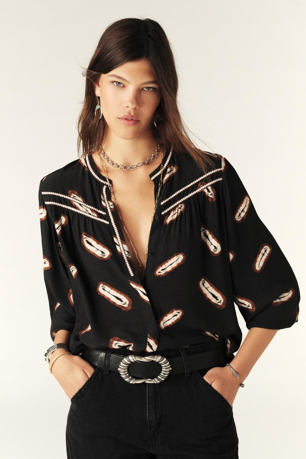 ba&sh Top Manches Longues Capella Noir