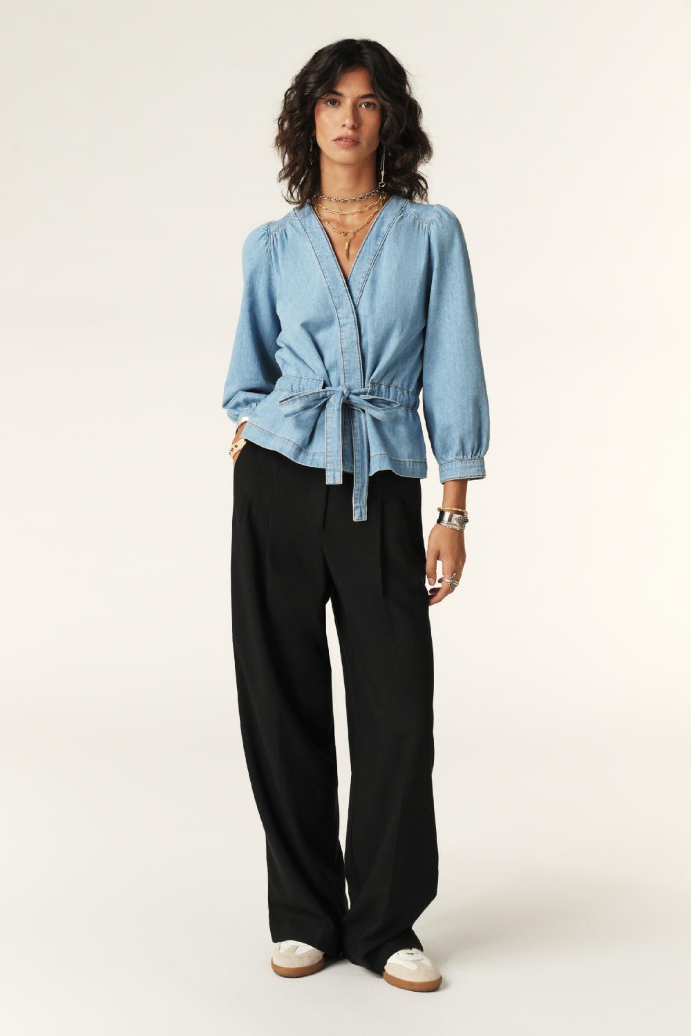 Ba&sh Top Manches Longues Lavina Bleu