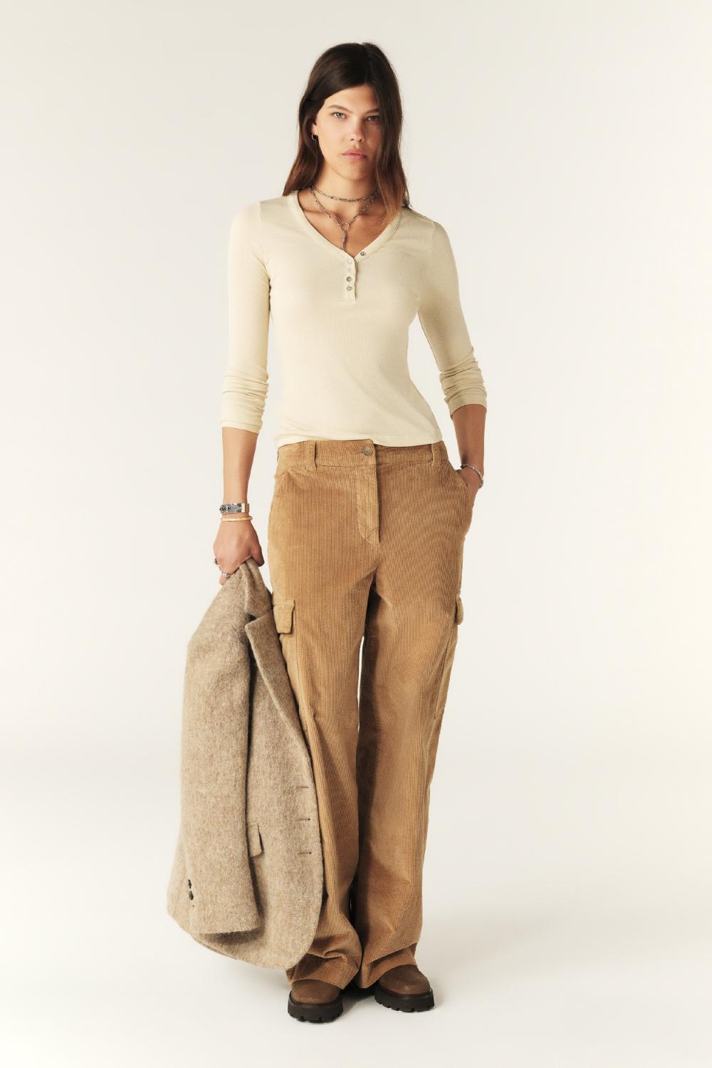 Ba&sh Top Manches Longues Marty Blanc Ecru